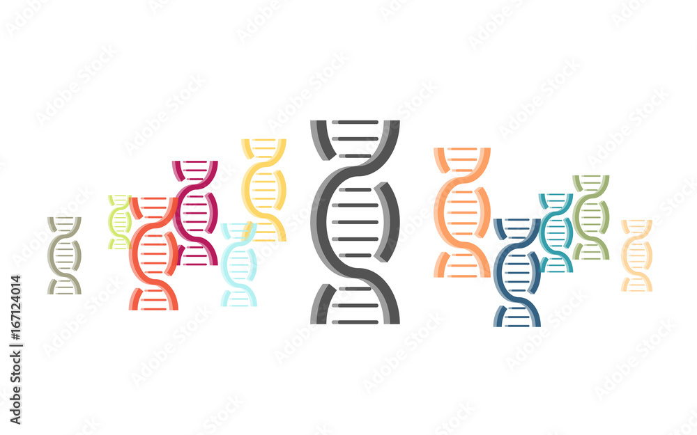Viele bunte DNA-Stränge
