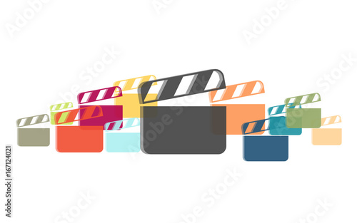Viele bunte Filmklappen