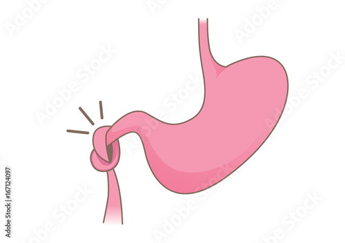 Have knot in stomach on isolated. Illustration about indigestion symptom and Gastrointestinal.