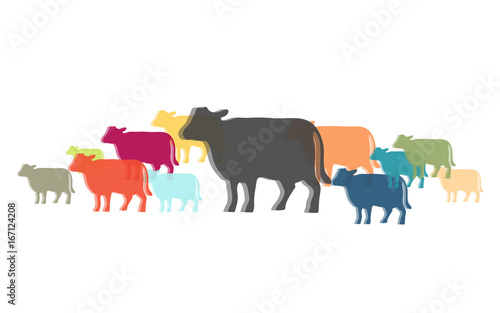 Viele bunte Kühe