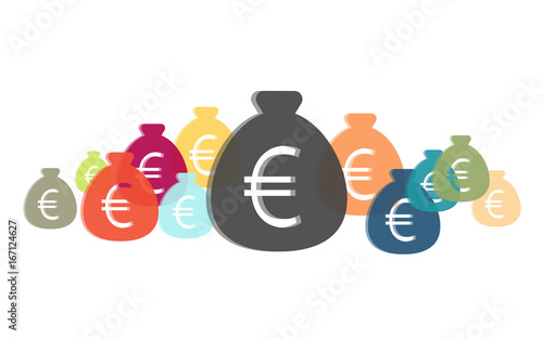 Viele bunte Euro-Säcke