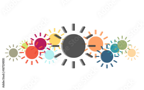 Viele bunte Sonnen