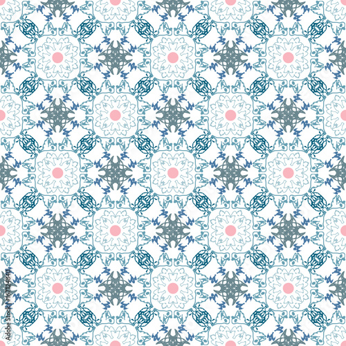 Abstract geometric seamless pattern with birds.