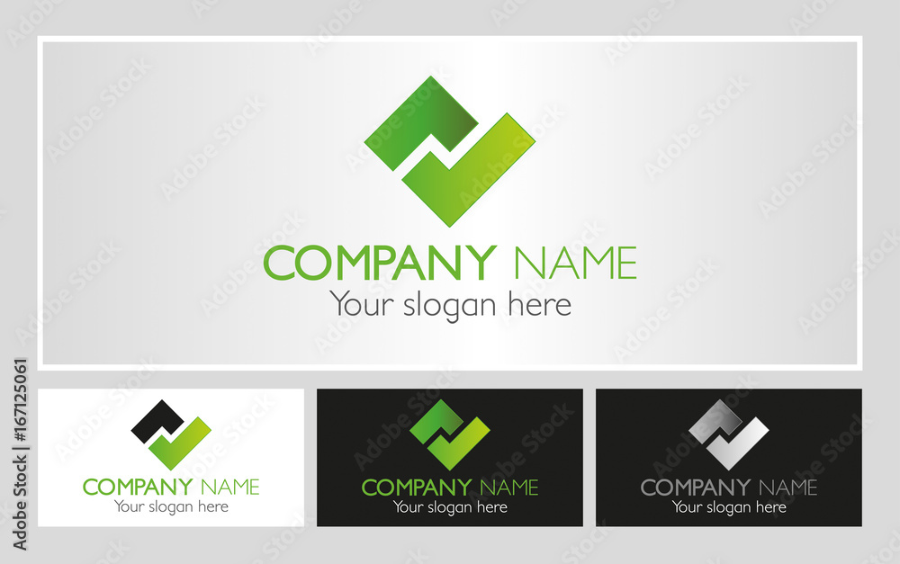 Nowoczesne logo dla firmy zielone ok - warianty