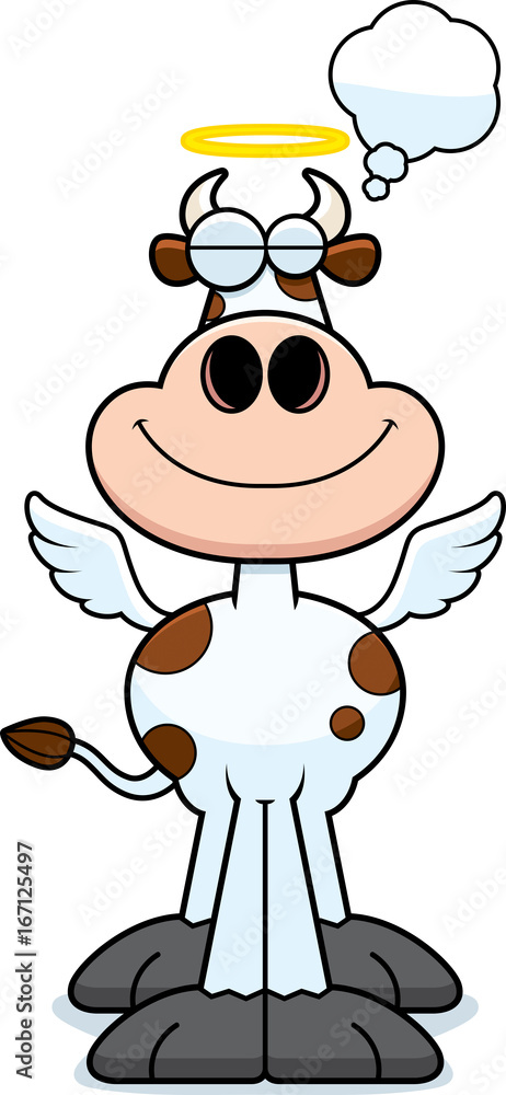 Fototapeta premium Cartoon Holy Cow Dreaming