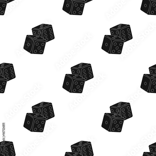 Dice for games in the casino. Stones to throw on the table for good luck.Kasino single icon in black style vector symbol stock illustration.