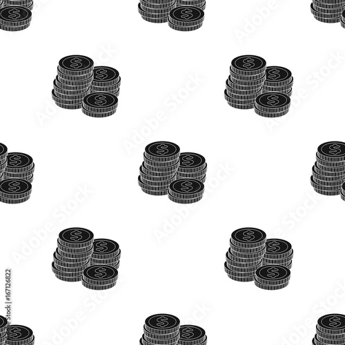 A pile of coins for reckoning in a casino. Gambling.Kasino single icon in black style vector symbol stock illustration.