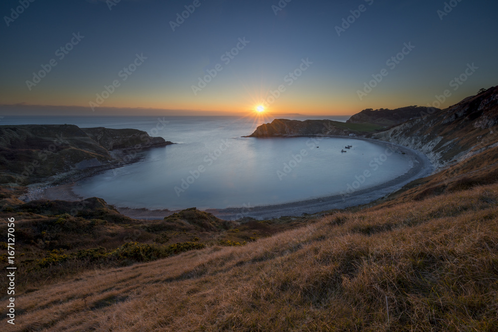 Lulworth Cove in Dorset. Lulworth Cove in Dorset.