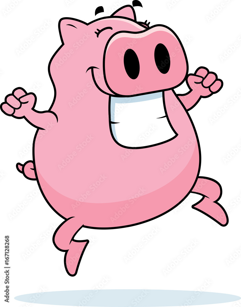 Fototapeta premium Pig Jumping