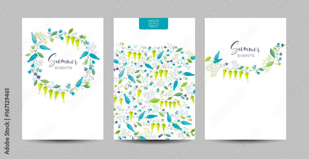 Flowers and herbs vector background