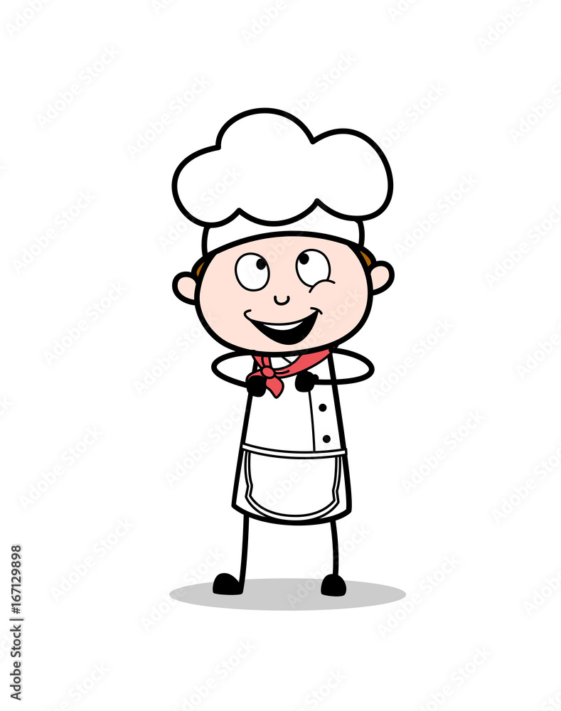 Cartoon Chef Smiling in Excitement Vector Illustration Cartoon Chef Smiling in Excitement Vector Illustration