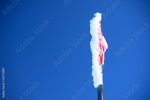 Icy flag on the Jungfrau