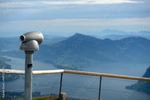 Telescope on the mountain viewpoint 