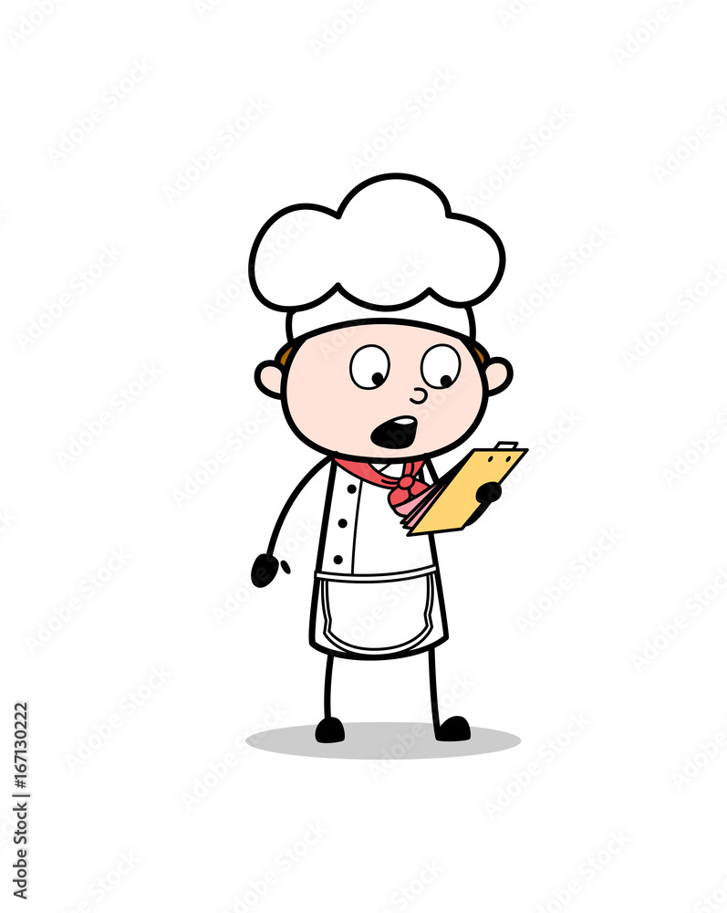 Cartoon Chef Announcing Vector Concept