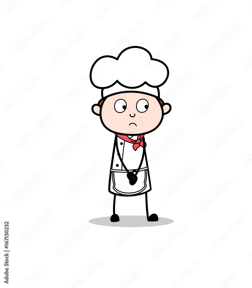 Cartoon Chef Feeling Very Guilty Vector Illustration Cartoon Chef Feeling Very Guilty Vector Illustration