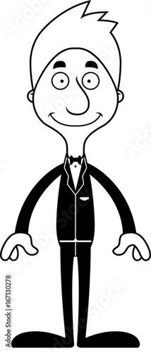 Cartoon Smiling Groom Man