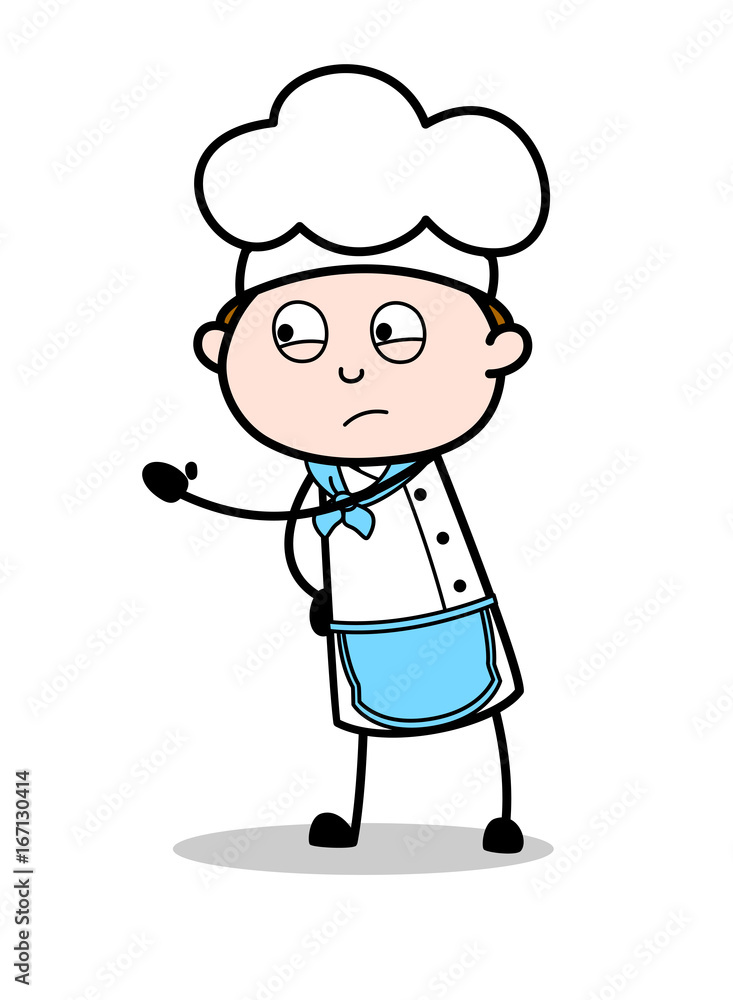 Cartoon Chef Showing Slap in Aggression Vector Illustration Cartoon Chef Showing Slap in Aggression Vector Illustration