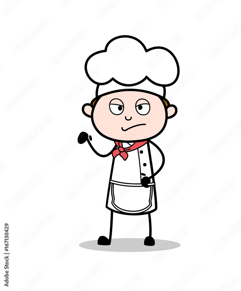 Cartoon Chef Rude Behavior Vector Illustration Cartoon Chef Rude Behavior Vector Illustration