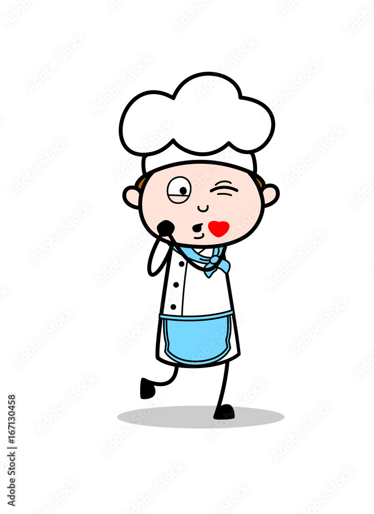 Cartoon Chef Feeling Lovely Vector Concept Cartoon Chef Feeling Lovely Vector Concept