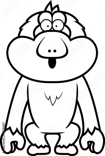 Cartoon Macaque Surprised