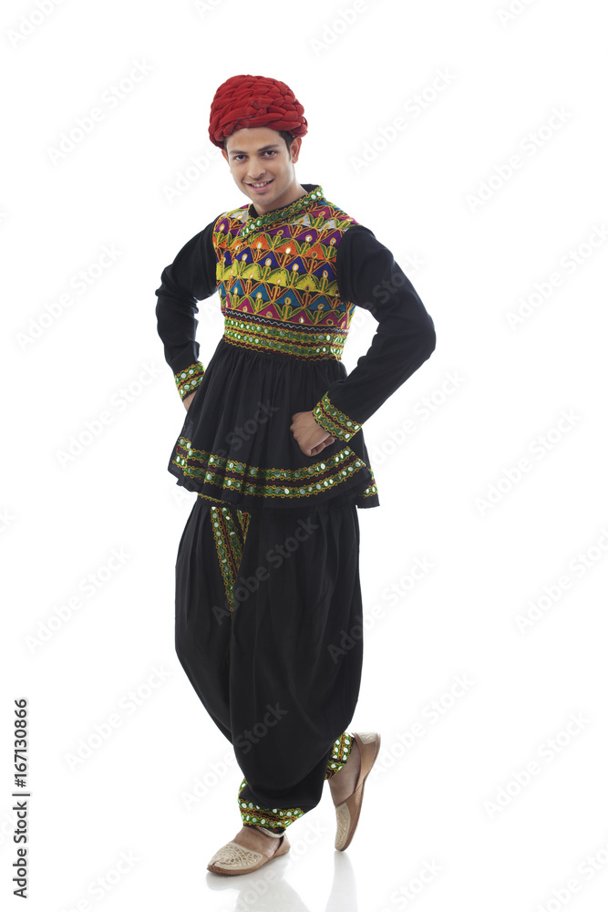 Portrait of a male dandiya dancer 