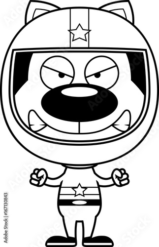 Cartoon Angry Race Car Driver Kitten