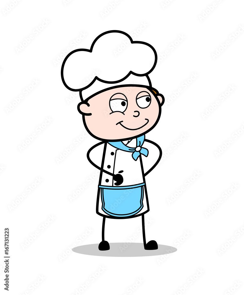 Cartoon Chef Cunning Smiling Face Vector Illustration Cartoon Chef Cunning Smiling Face Vector Illustration