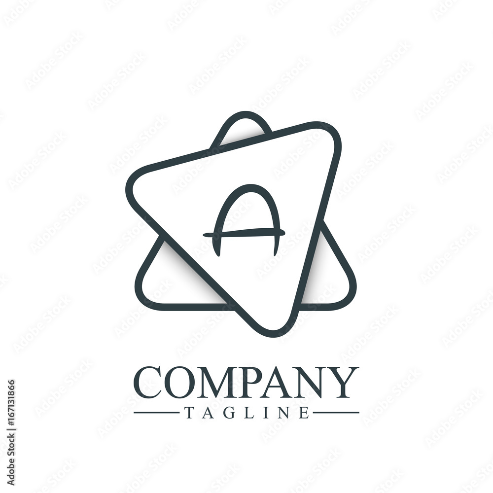 Initial Letter A Double Triangle Design Logo Initial Letter A Double Triangle Design Logo