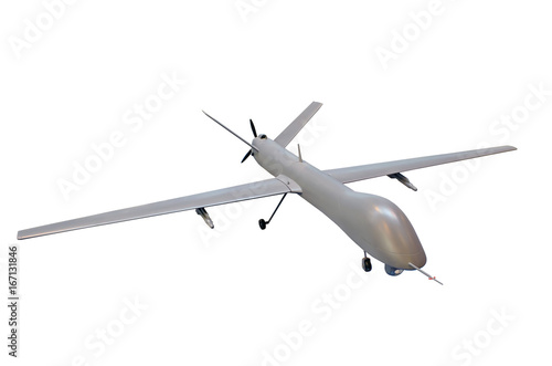 Unmanned military aircraft isolate on white background