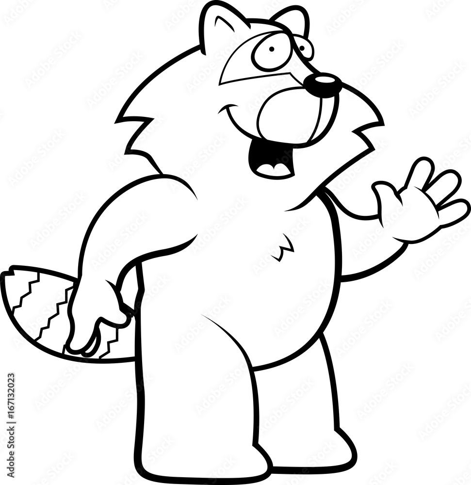 Obraz premium Raccoon Waving