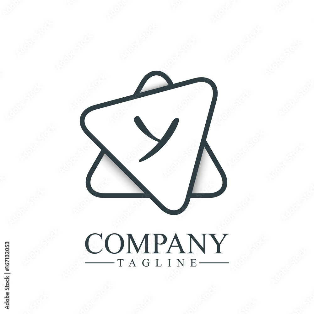 Initial Letter Y Double Triangle Design Logo Initial Letter Y Double Triangle Design Logo