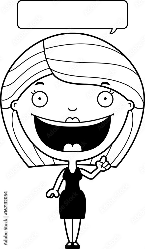 Obraz premium Cartoon Woman Black Dress Idea