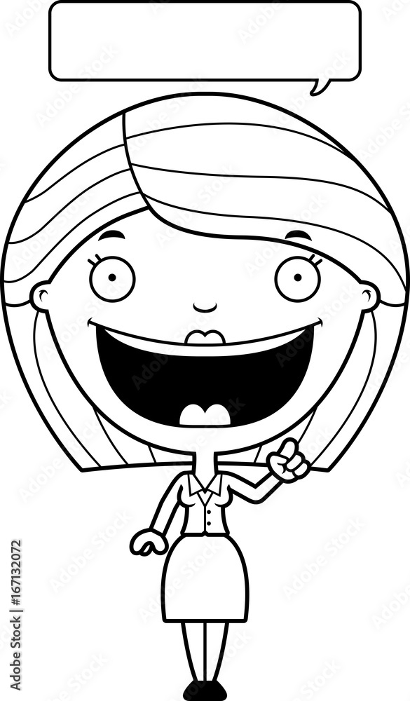 Obraz premium Cartoon Business Woman Idea