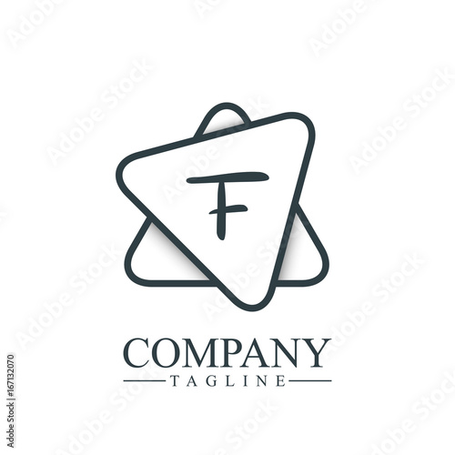 Initial Letter F Double Triangle Design Logo