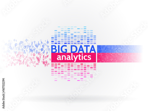 Abstract big data sorting information. Analysis of Information. Data mining. Filtering machine algorithms. Vector technology background.