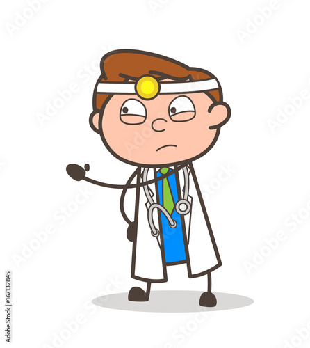 Cartoon Doctor Showing Slap Vector Illustration