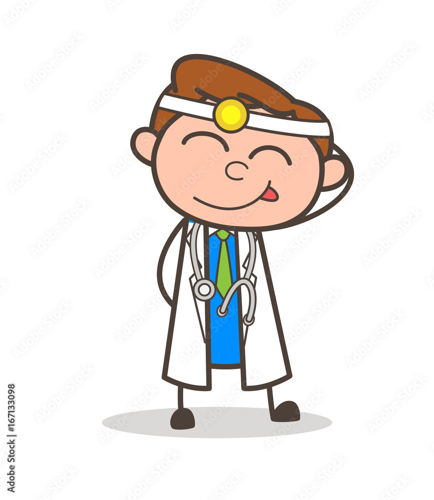 Cartoon Doctor Naughty Smile Vector Illustration Cartoon Doctor Naughty Smile Vector Illustration