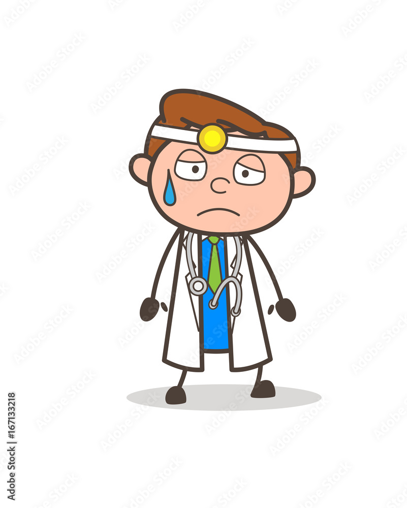 Cartoon Upset Doctor Expression Vector Illustration Cartoon Upset Doctor Expression Vector Illustration