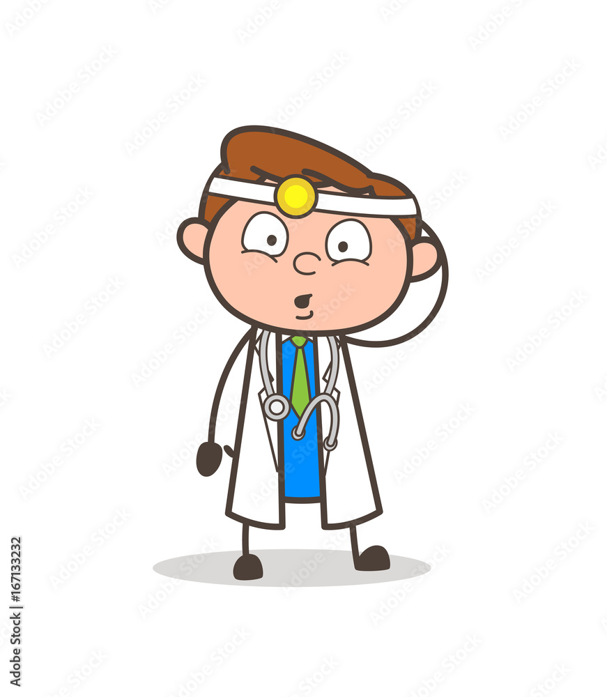 Cartoon Doctor Shocked Expression Vector Illustration Cartoon Doctor Shocked Expression Vector Illustration