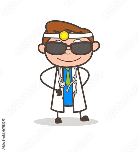 Cartoon Fashionable Doctor Vector Illustration