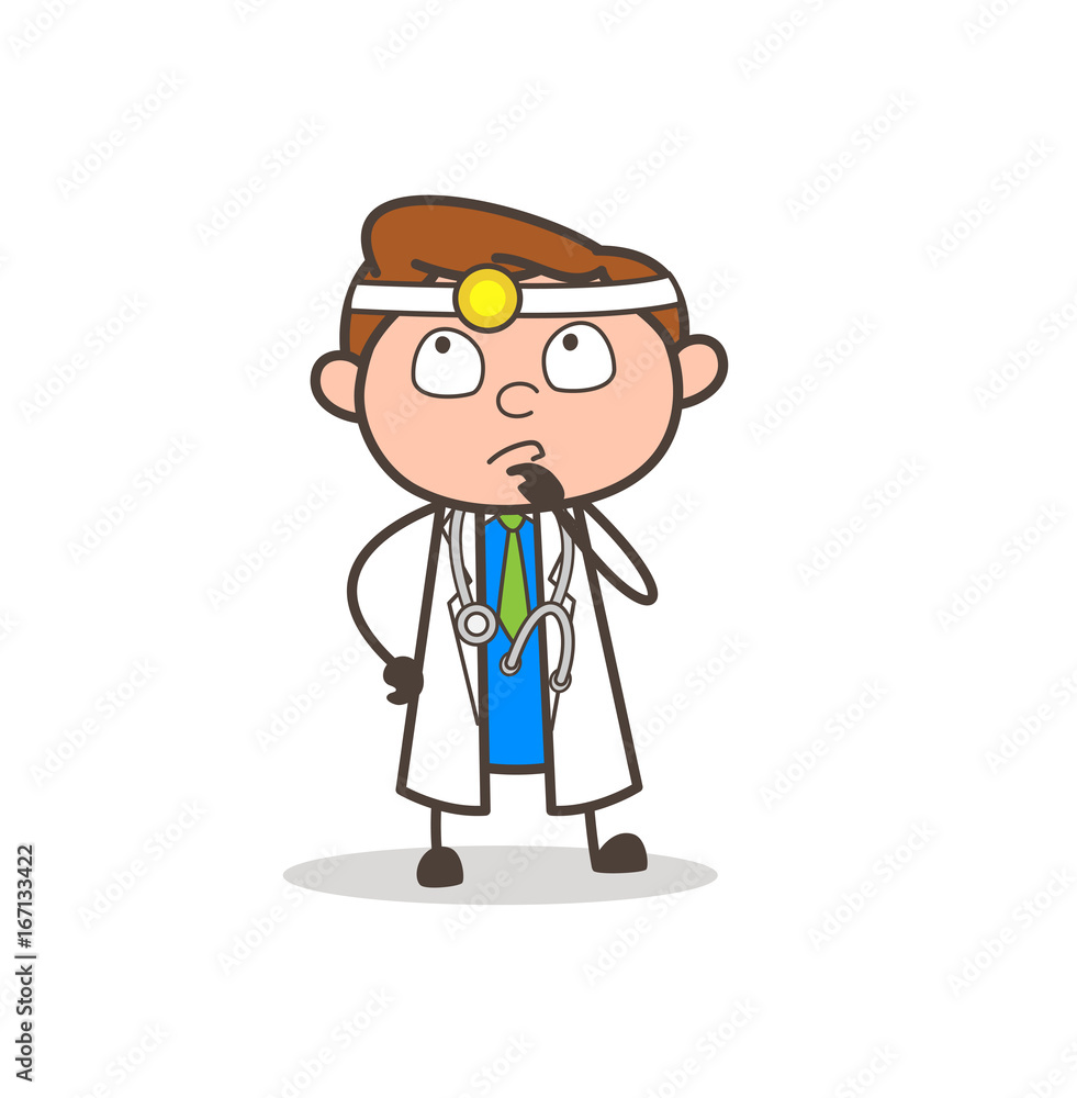 Cartoon Doctor Making a Plan Vector Illustration