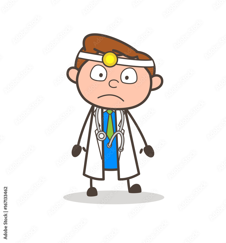 Cartoon Doctor Shocking Face Expression Vector Illustration Cartoon Doctor Shocking Face Expression Vector Illustration