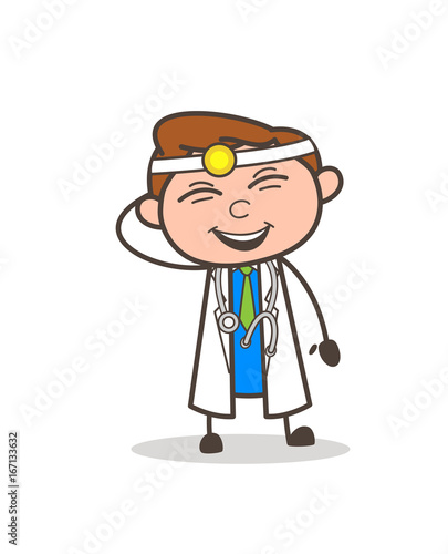 Cartoon Naughty Doctor Laughing Expression