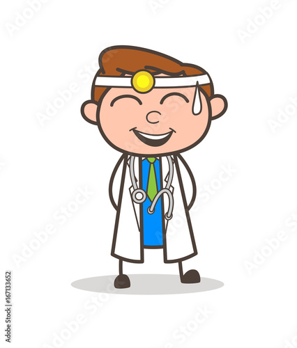 Cartoon Joyful Doctor Vector
