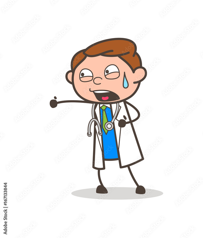 Cartoon Doctor Shouting Face Expression Cartoon Doctor Shouting Face Expression