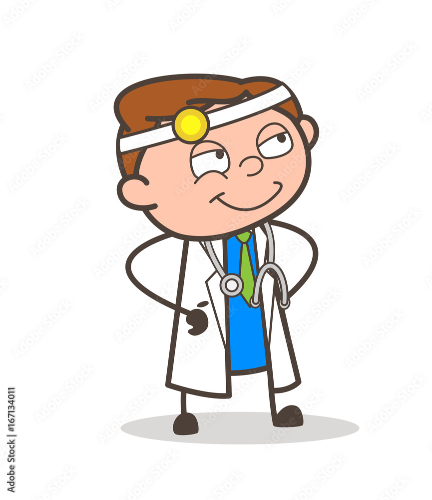 Cartoon Cunning Doctor Smile Vector Illustration Cartoon Cunning Doctor Smile Vector Illustration