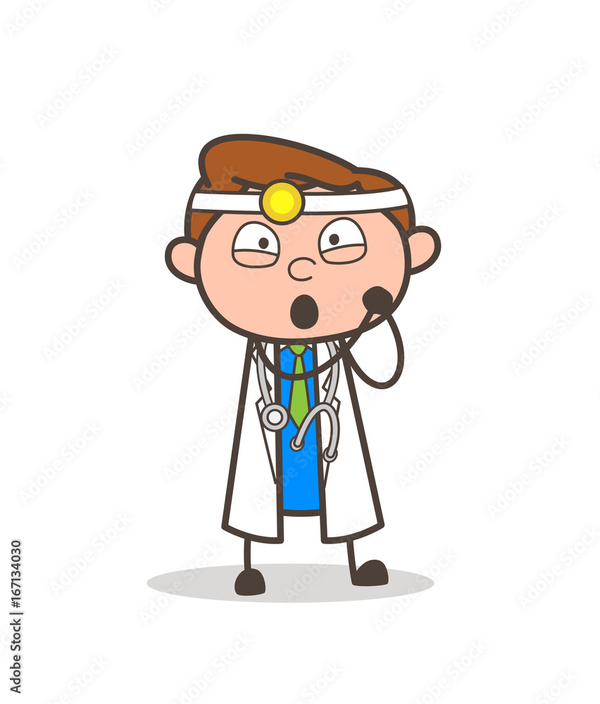 Cartoon Doctor Winning Expression Vector Illustration Cartoon Doctor Winning Expression Vector Illustration