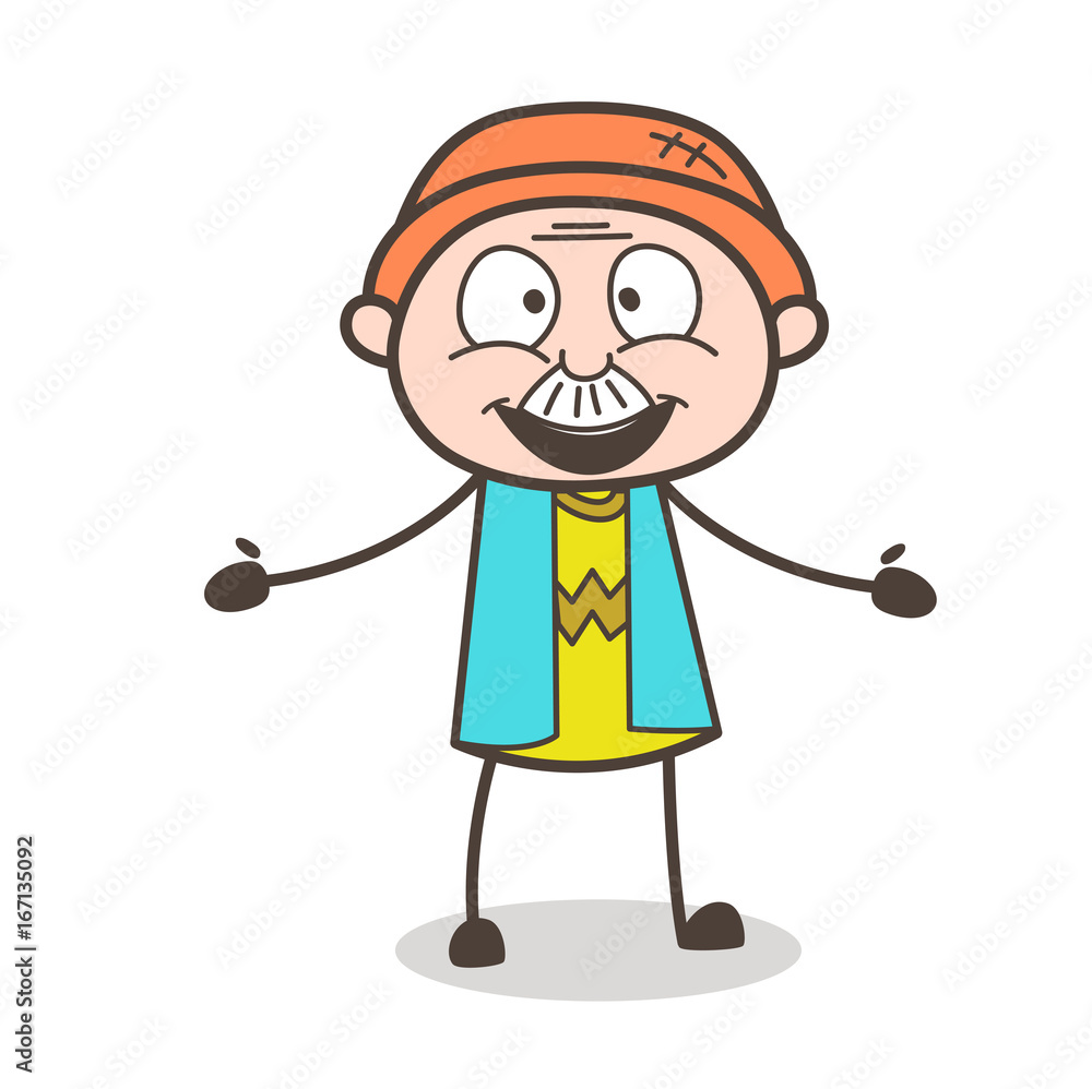 Cartoon Excited Old Man Face Expression Vector Illustration Cartoon Excited Old Man Face Expression Vector Illustration