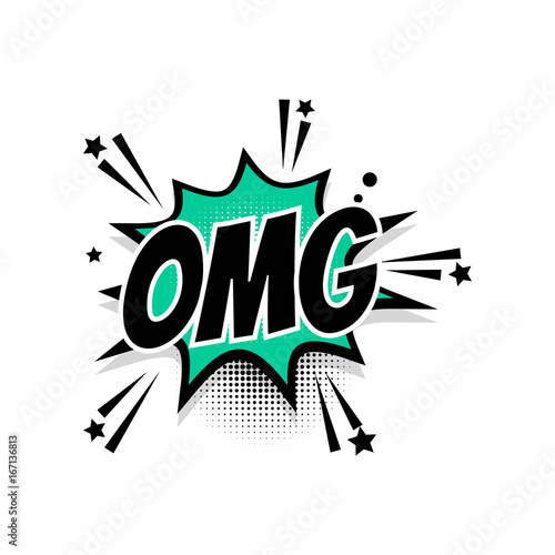 Comic text omg speech bubble pop art