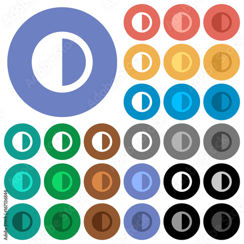 Tableau sur toile Contrast control round flat multi colored icons
